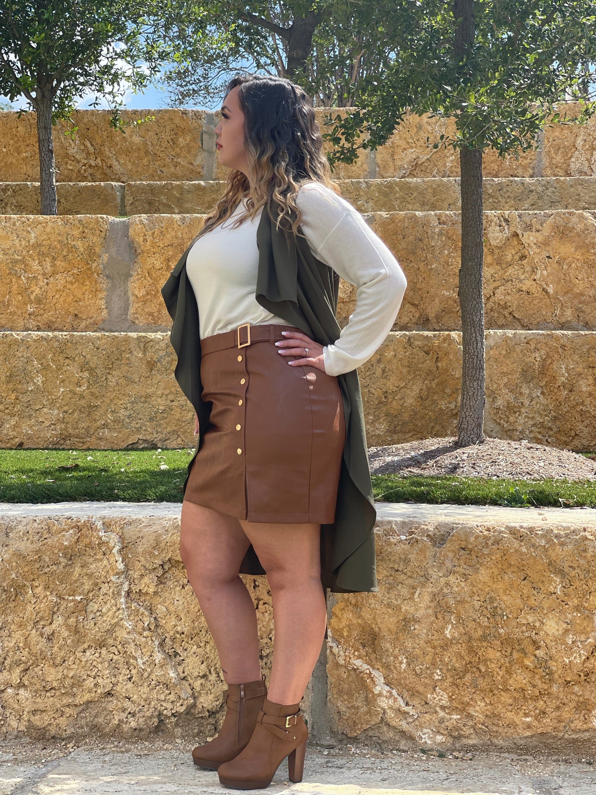 Tina Vegan Leather Skirt